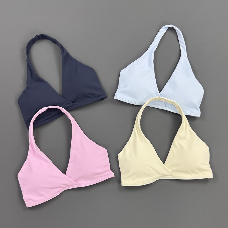 여성용 짐탑 홀터넥 스포츠 브라 프론트 크로스 V넥 패 - Sports Bra Racerback 리뷰 및 가격
